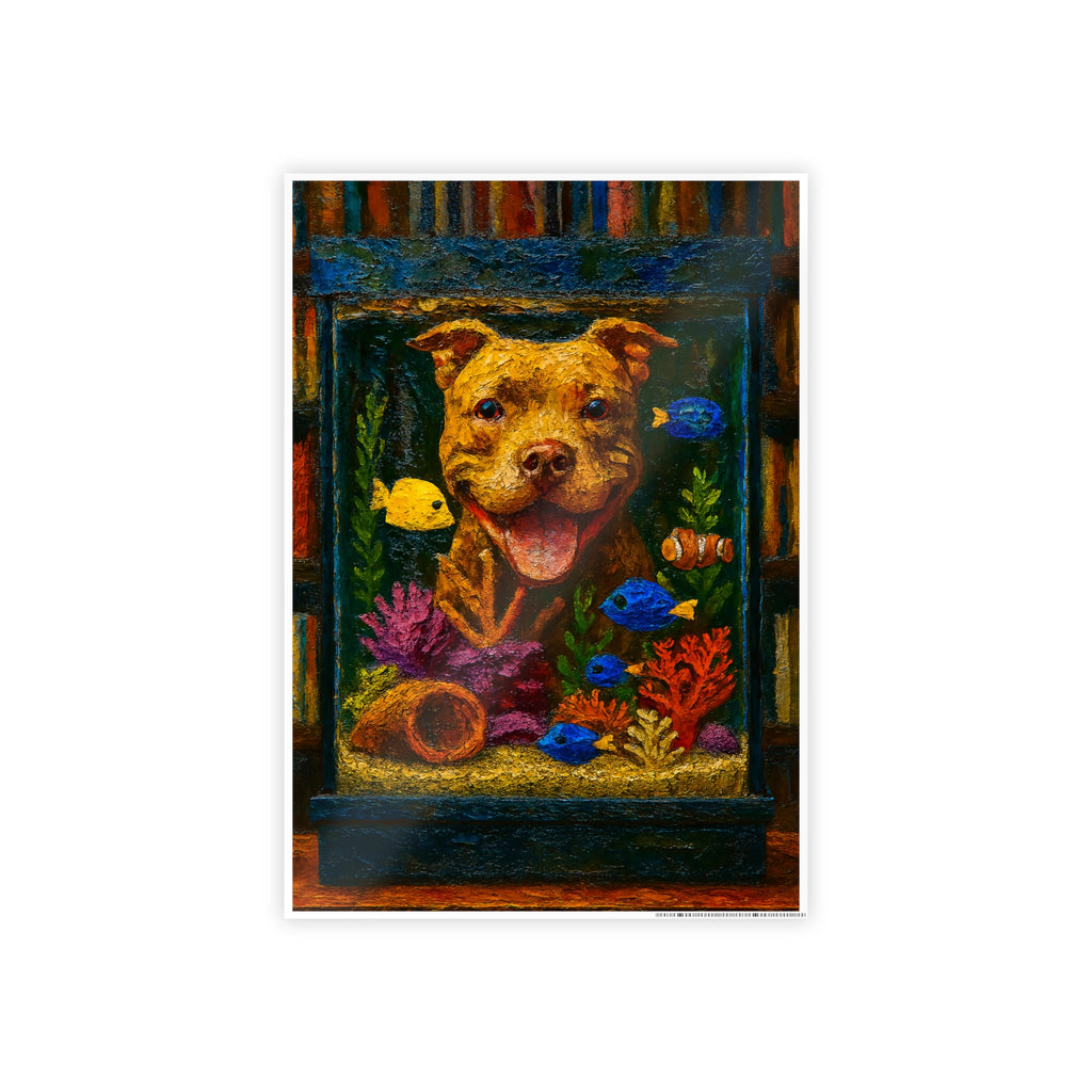 Vibrant Dog Portrait Gloss Poster - Perfect for Pet Lovers and Home Decor