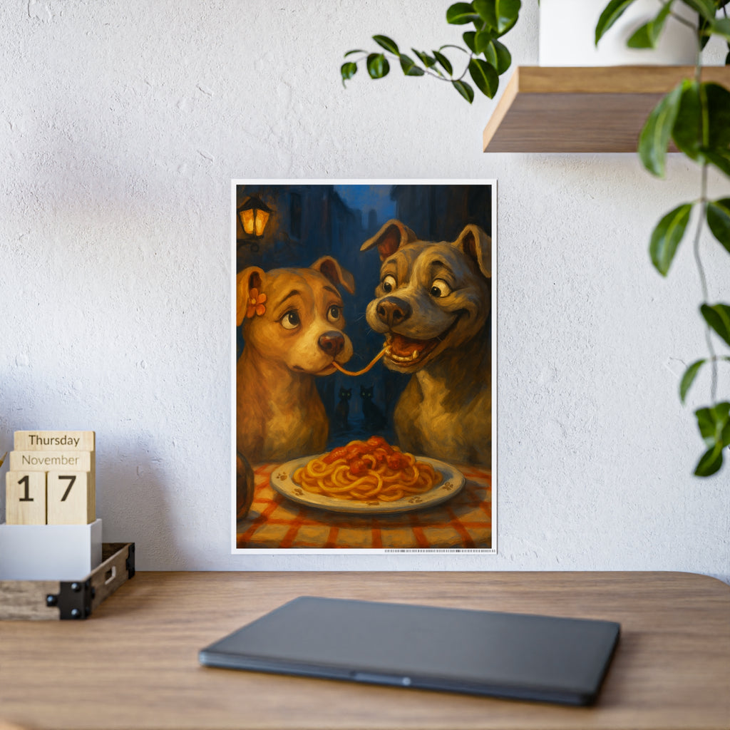 Charming Dog Lovers Gloss Poster - Romantic Pet Art Print