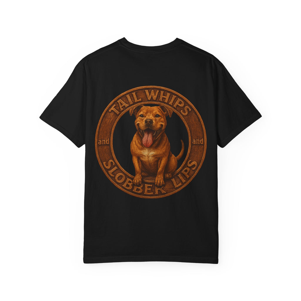 Pit Bull Graphic T-Shirt — "Tail Whips and Slobber Lips" Dog Lover Tee