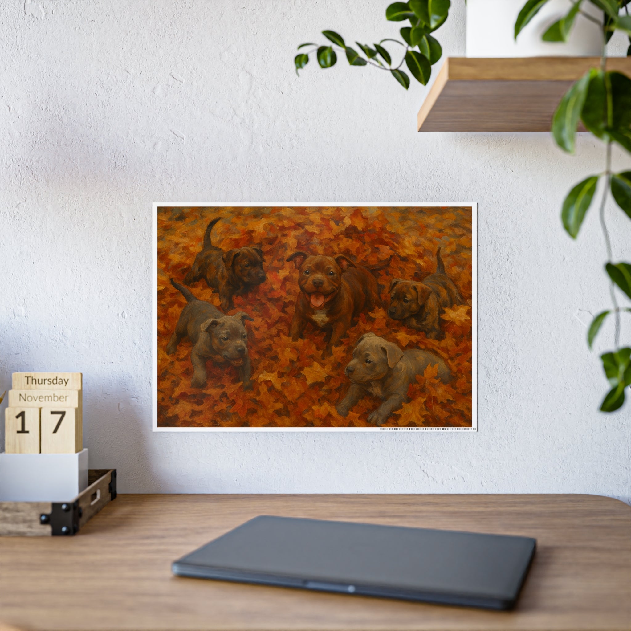 Puppy Love Gloss Poster | Autumn Decor for Dog Lovers