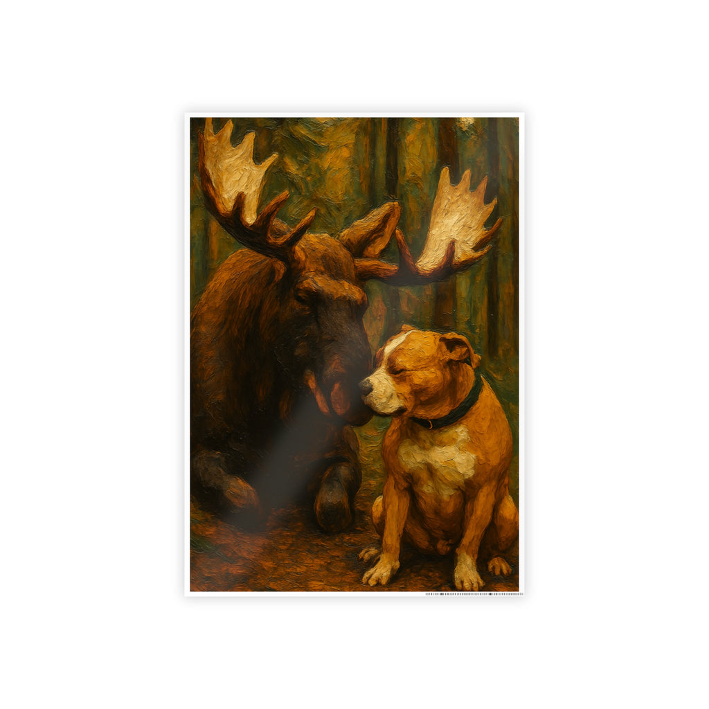 Moose and Dog Wall Art Poster