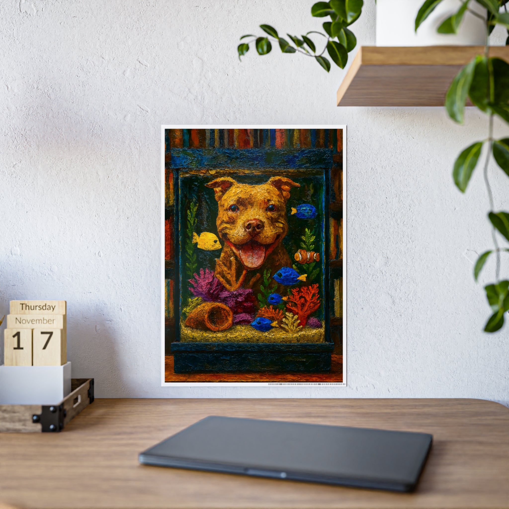 Vibrant Dog Portrait Gloss Poster - Perfect for Pet Lovers and Home Decor